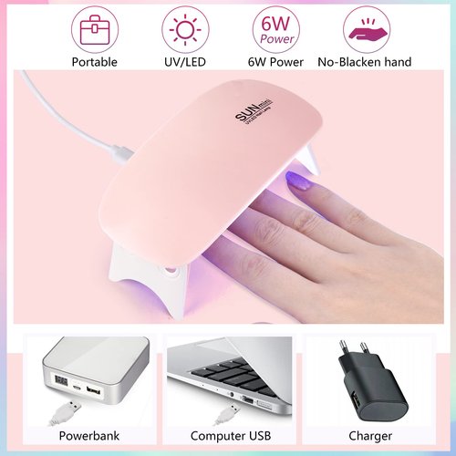 Nail Practice Hand for Acrylic Nails, Flexible Nail Hand Practice Training Kits, Rubber Fake Nail Hand to Practice Fake Nails with Nail Drill, Nail Dryer Lamp, 12 Colors Acrylic Powder Beginners Kit