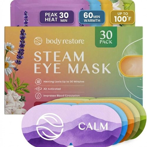 Body Restore Self Heating Warm Compress for Dry Eyes 30 Pack – Heated Eye Mask for Fast Relief, Birthday Gifts for Women, Men, Easter Basket Stuffers, Stye Eye Treatment – Variety