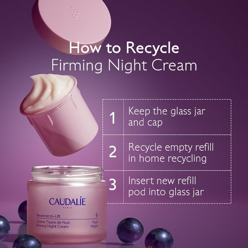 Caudalie Resveratrol-Lift Night Cream - Retinol Alternative Firming Moisturizer | 50 mL + Refill Pod