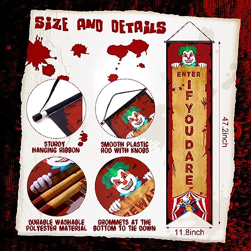 Halloween Clown Banner Set - Creepy Circus Porch Signs - Basic Carnival 3 Pieces