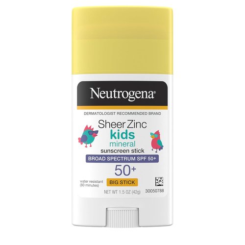 Neutrogena Kids Mineral Sunscreen Stick - Broad Spectrum SPF 50+ | Water-Resistant & No-Mess Application, 1.5 oz