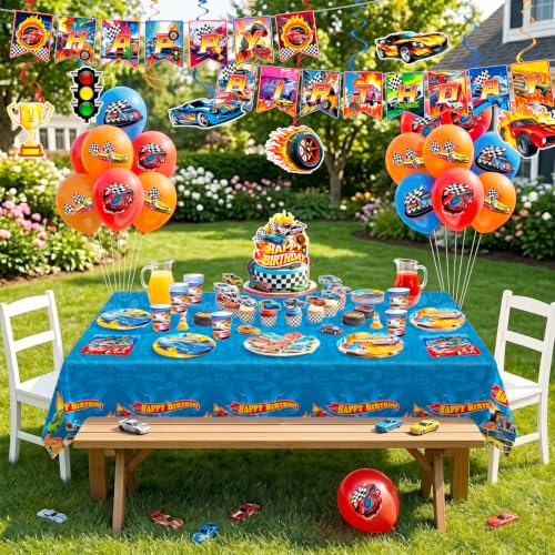 Race Car Birthday Party Tableware Set - 159 Pieces for Cars Theme Celebration