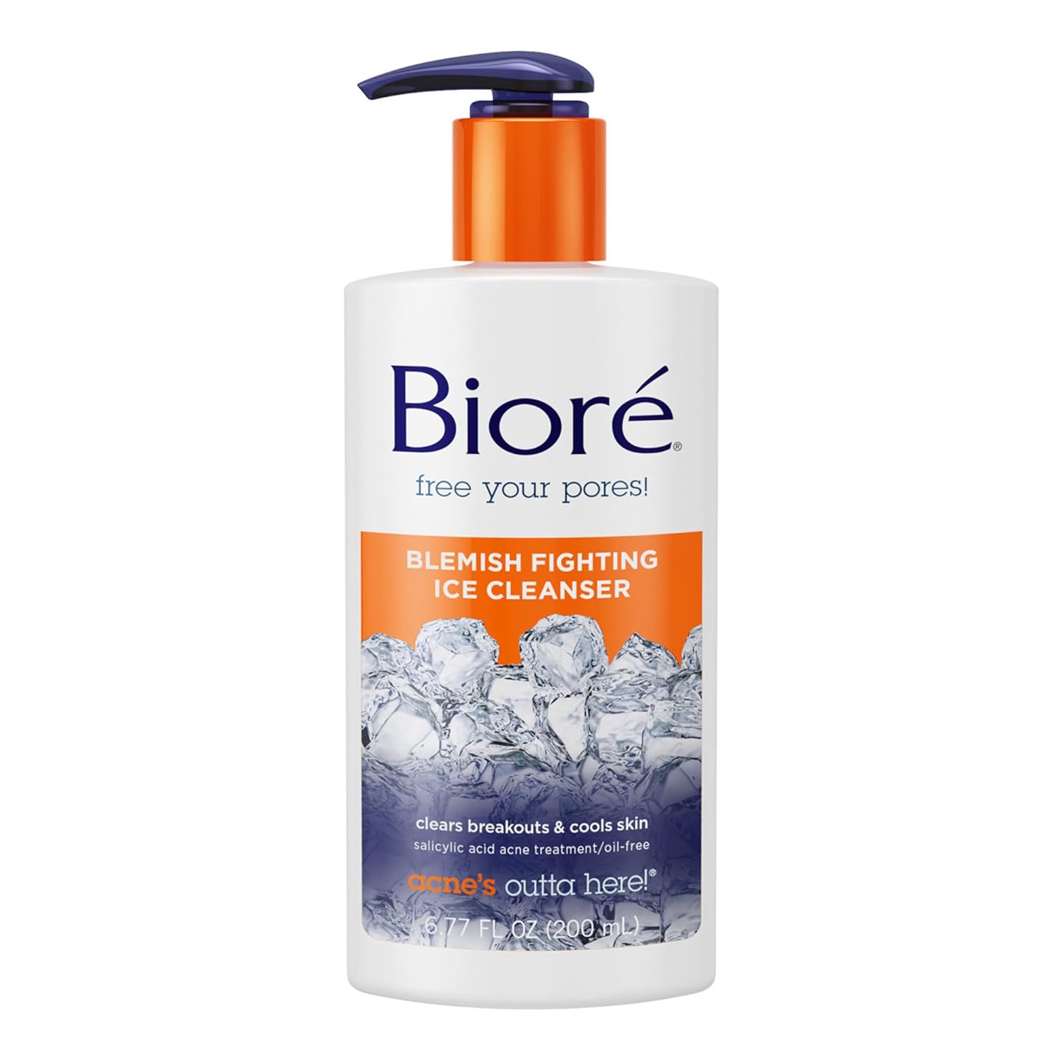 Biore Blemish Fighting Face Wash - Salicylic Acid Acne Treatment, Cools & Refreshes Skin, 6.77 Oz