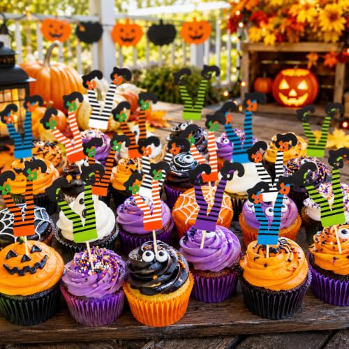 Halloween Witch Boot Cupcake Toppers - 48 PCS Halloween Party Food Picks - Variation of THIS listing