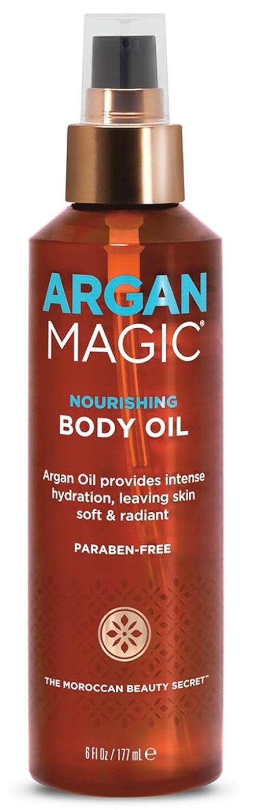 Argan Magic Nourishing Body Oil - Intense Hydration with Argan & Almond Oil | Paraben Free, 6 FL Oz