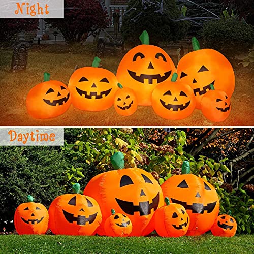 7.5 Ft Inflatable Pumpkin Halloween Yard Decoration with LED Lights - Outdoor Indoor