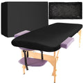 Mixweer 30 Pcs 39" x 87" Disposable Massage Table Sheets Fitted Non Woven Spa Bed Cover Bed Sheets Breathable Not Oil Proof Massage Table Protective Cover for Beauty Salon Facial Body(Black)