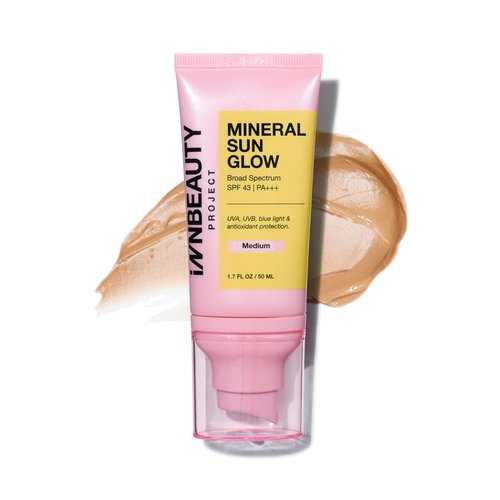 INNBEAUTY PROJECT Mineral Sun Glow Sunscreen SPF 43 | Broad Spectrum Protection, Medium Tint, 1.7 OZ
