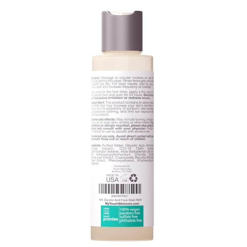 Skiennix 10% Glycolic Acid Face Wash - Exfoliating Foaming Cleanser for Anti-Aging & Clear Skin - 6 oz.