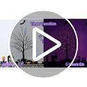 Purple Halloween Black Tree Decorations 24 Inch 2 Pack with Lights & Timer