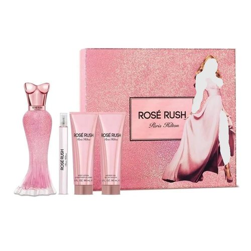 Paris Hilton Rose Rush Gift Set - 4-Piece Women's Fragrance & Body Care Collection | Eau de Parfum, Lotion, Shower Gel