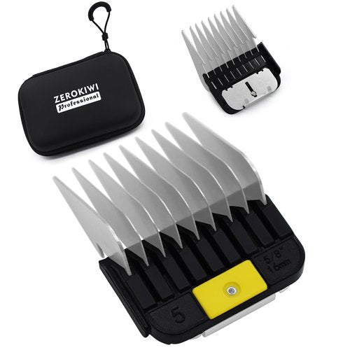 Professional A5-Style Animal Clipper Stainless Steel Color-Coded Snap-on Attachment Guard Guide Comb, 1/8"-1" Compatible with Wahl KM Series Oster A5 Andis Detachable Blade Pet Dog Groomers (#5-5/8")
