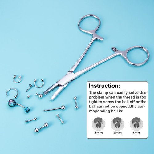 3mm Piercing Ball Removal Install Tool,Stainless Steel Dermal Anchor Forceps for Dermal Tops Unscrew or Screw Ball Pliers for Nose Septum Earrings Lip Stud Ring