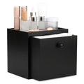 eggs sound Disposable Face Towel with Bamboo Drawer Storage Box - Face Towelettes Disposable XL, Facial Towels Makeup Organizer for Clean Face Towels, Makeup Remover Washcloths 50 Ct-Black Box
