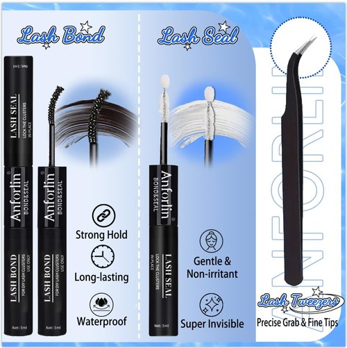 Lash Clusters Kit 316pcs Lash Extension Kit 80D+100D Lash Clusters with Bottom Lashes 14-22mm Thick Volume Individual Lashes DIY Lash Extension Kit by Anforlin