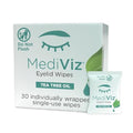 Tea Tree Eyelid Cleanser Wipes - Soothing Dry Eye Relief | 30 Single-Use Towelettes for Demodex Removal