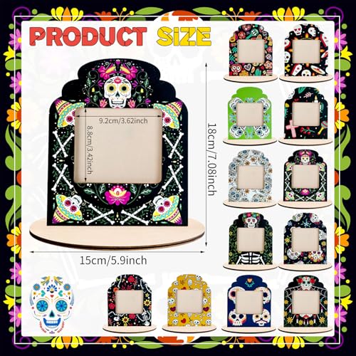 Dia De Los Muertos Decorative Picture Frames Set of 12 - Mexican Folk Art Altars
