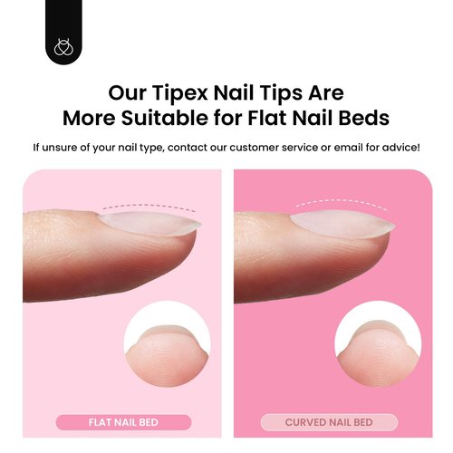Beetles Tipex Instant Apex Nail Tips Kit, Medium Stiletto, 224 Pcs 16 Sizes Pre-Building Pre-Etched False Nail Tips with Tipex Nail Glue, Mini Nail Lamp