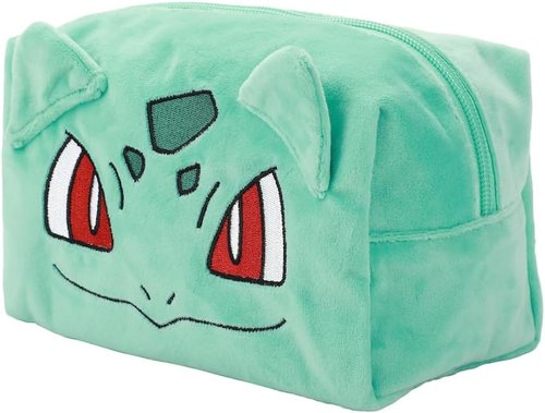 Bioworld Pokémon Bulbasaur Green Cosmetic Tote - Stylish 8" Toiletry Bag for Fans