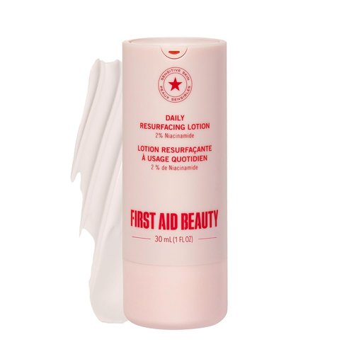 First Aid Beauty Lactic Acid Lotion - Resurfacing Moisturizer for Acne-Prone Skin with 2% Niacinamide | 1.0 oz
