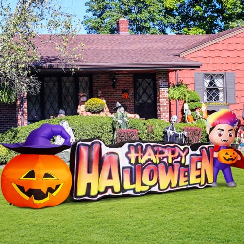 11.5 FT Halloween Inflatable Vampire with Pumpkin & LED Lights for Yard Decor