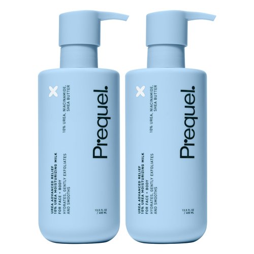Prequel Skin Urea Advanced Relief Moisturizing Milk, 10% Urea Lotion for Face and Body, Unscented, Hydrating Cream for Extremely Dry Skin, Soothing for Sensitive Skin - 6.75 fluid ounce (Pack of 2)