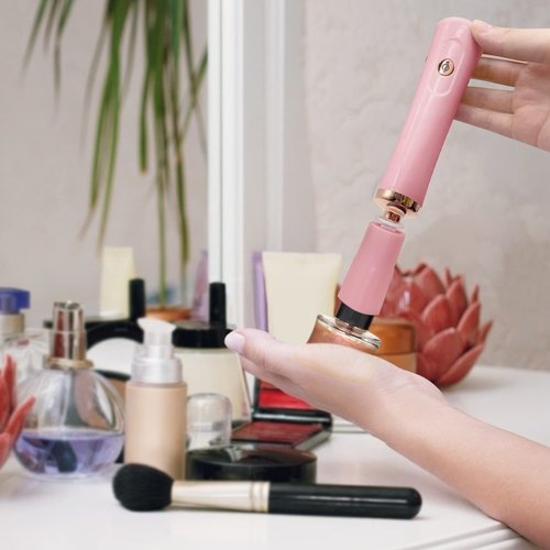 Pink Nail Lacquer Shaker, Nail Polish Mixer, Portable Electric Eyelash Glue Shaker with 2 Connectors and 8 Sizes of Caliber Liquid Evenly Mixer for Eyelash Extension Lash Glue Ink