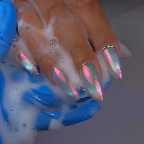 BEAUTNICE Chrome Nail Powder | Glazed Donut Mirror Effect Holographic Pigment | Professional-Grade Nail Art & Resin Craft Powder light-changing