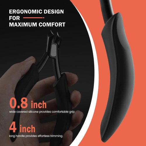 BEZOX Toenail Clippers for Seniors Thick Toenails - Precision Large Thick Nail Clipper for Men and Women, Comfort Grip Fingernail Clipper, Ergonomic Long Handle Nail Cutter Trimmer with Catcher