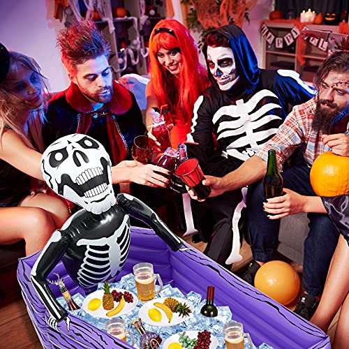 Halloween Inflatable Coffin Cooler - 43 Inch Purple Drink Holder for Parties