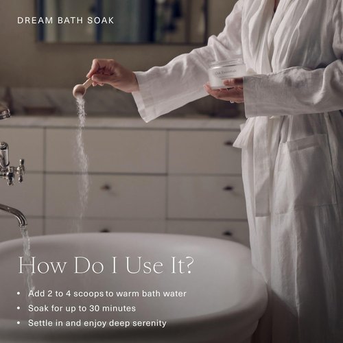 Oak Essentials Dream Bath Soak | Magnesium & European Sea Salt with Lavender, Chamomile & Geranium | Soothing, Restorative Bath Salts, 10 Oz