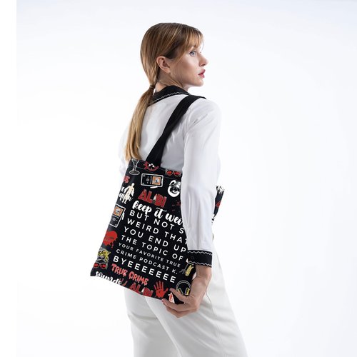 Morbid Crime Inspired Gift True Crime Club Makeup Bag True Crime Fan Zipper bag (BYEEEEEEE tote)