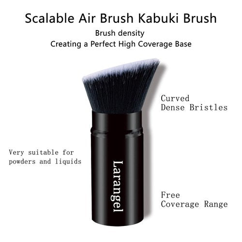 Larangel Makeup Brushes Premium Kabuki Brush for Powder and Liquid Foundation, Flawless High Coverage Look, Travel Makeup Brush, Perfect for Bronzer, Blush, and Other Face Makeup