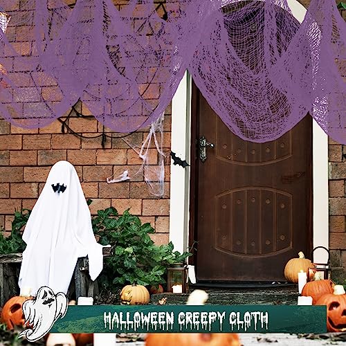Halloween Creepy Cloth 6 Pack - Black, Purple, White Outdoor Fabric Yard Decor