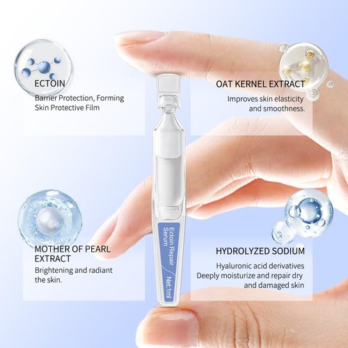 Ectoin Hydrating Repair Facial Serum Ampoule - Deep Moisture & Anti-Aging with Hyaluronic Acid | 30 Single-Use Ampoules