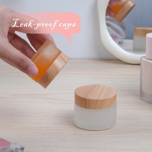TkoYuHm 12-Pack White Matte Glass Bottles 1.67oz Cosmetic Containers for Skincare Travel-Friendly Refillable Leak-Proof Design