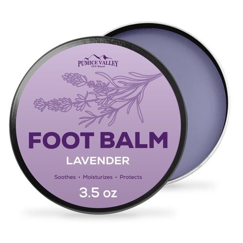 Pumice Valley Foot Balm - Natural Moisturizer for Dry, Cracked Heels & Feet | Lavender 3.5 Oz