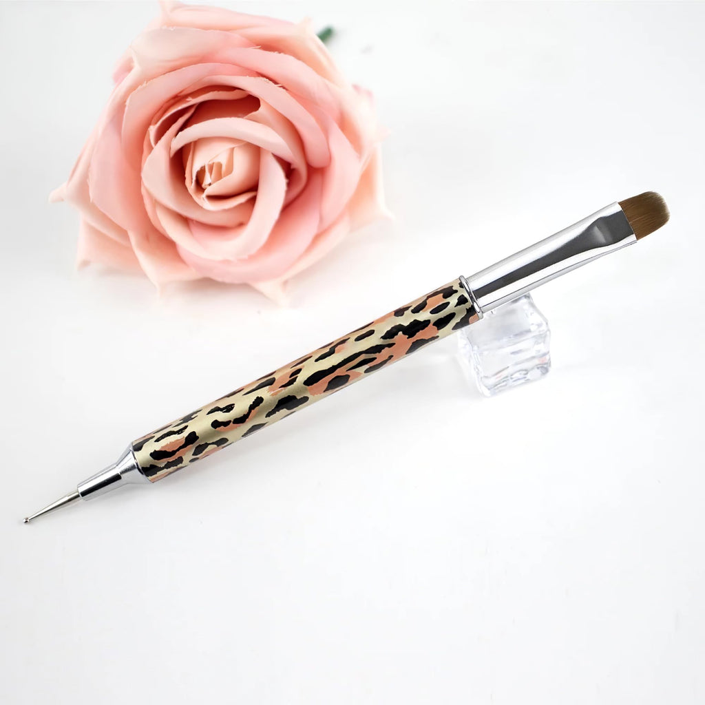 VONYA Kolinsky Acrylic French Tip Gel Nail Art Brush with Dotting Tool,For Professional Manicure Cuticle Clean up Nail Art Design. (Size16)