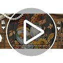 14-Inch Round Fall Pumpkin Gnomes Leaves Placemat Set of 4 - Black Variation
