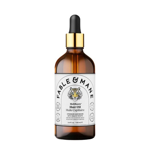 Fable and Mane Hair Oil - HoliRoots Strengthening Serum for Frizzy Hair with Amla & Castor Oil | 3.4 FL oz