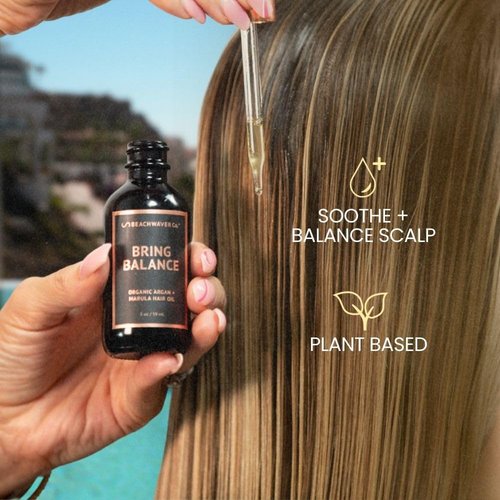 Beachwaver Co. Organic Argan & Marula Hair Oil - Vegan, Fragrance-Free Treatment (2 Oz) | 5 Natural Ingredients