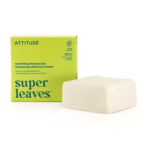 ATTITUDE Nourishing Shampoo Bar - Natural Avocado Oil & Blue Clay for Dry Hair | Vegan, EWG Verified, 4 Oz