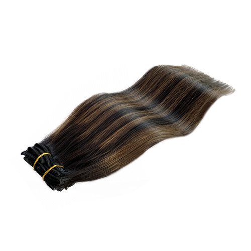 Clip in Hair Extensions, Omber Black to Chestnut Brown and Black 15inch 70g 7pcs Clip in Hair Extensions Real Human Hair Straight Remy Hair Clip in Hair Extensions