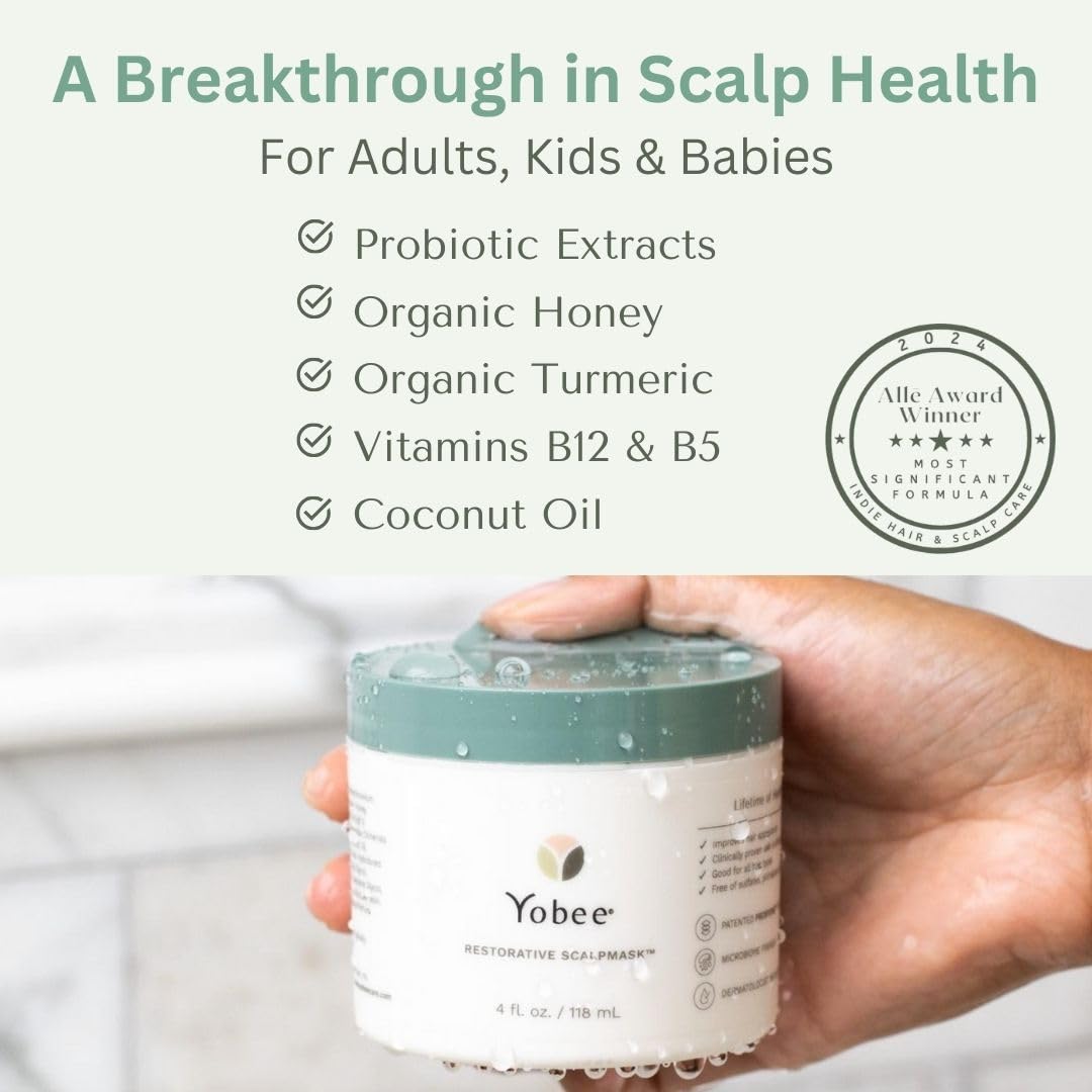 Yobee Restorative Scalp Mask - Probiotic Hair Treatment for Dry, Itchy Scalp - 4 fl oz
