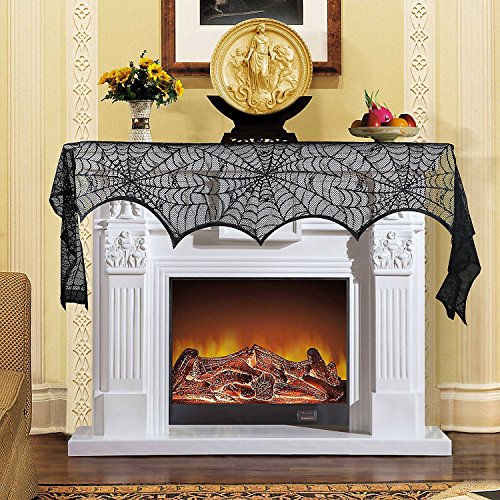 Halloween Indoor Decorations Set with Lace Spider Web and Garland - Haunted House Theme