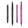 PrettyAimee Retractable Lip Brush Lip Liner Brushes Concealer Dual End Travel Retractable Lipstick Eyeshadow Foundation Makeup Brush Tool（2 PCS） (Black Purple)