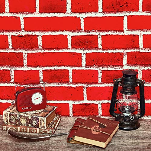 Red Brick Wall Backdrop Tablecloth Roll - 54 Inch x 100 ft for Party & Decor