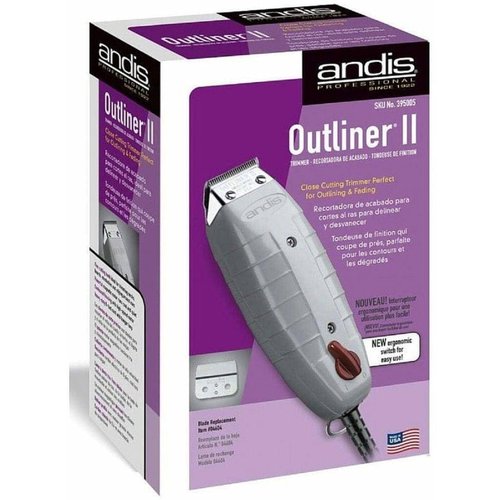 Andis 04603 Professional Outliner II Beard Trimmer - Zero Gapped Carbon Steel Blade - Grey, Single Pack