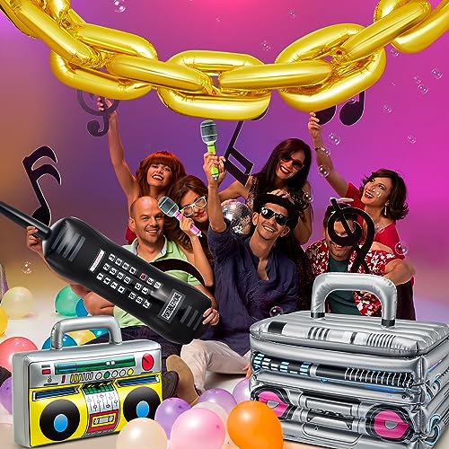 80s 90s Halloween Party Decorations Inflatable Boombox Set - Retro Costume Props