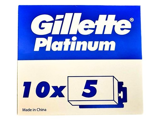 50 Gillette Platinum Double Edge Razor Blades